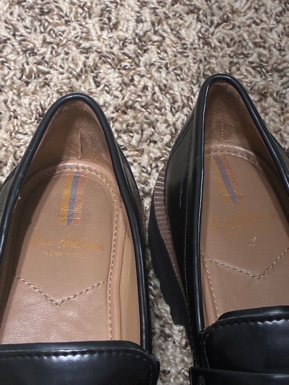 Sam Edelman Black Leather Loafers with Gold Bit - Picture 2 of 14